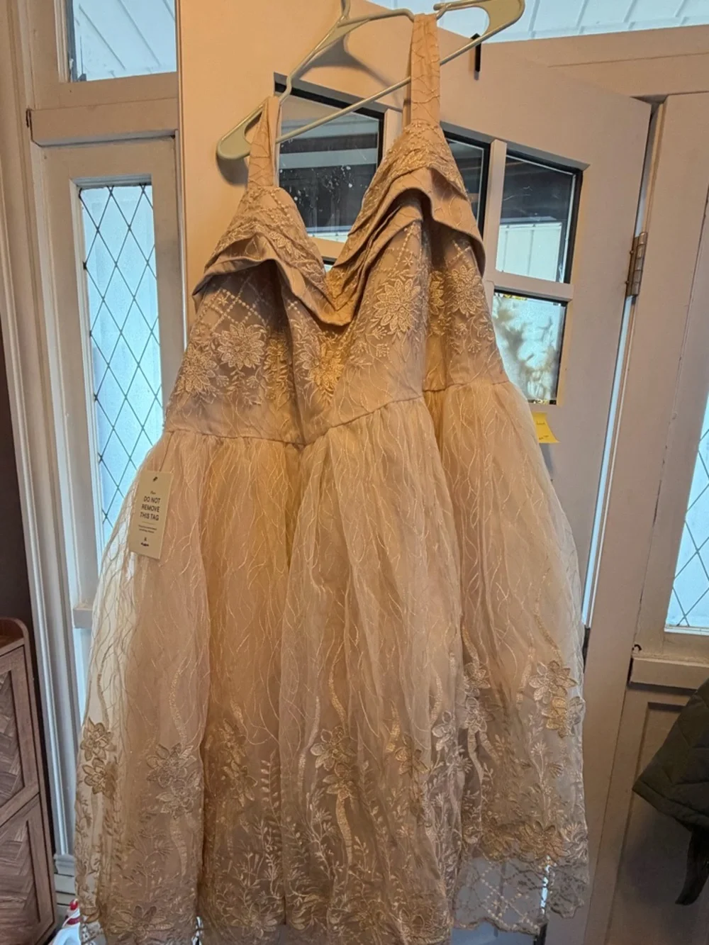 JessaKae Champagne Lace Tulle Ball Gown Dress - Picture 1 of 6